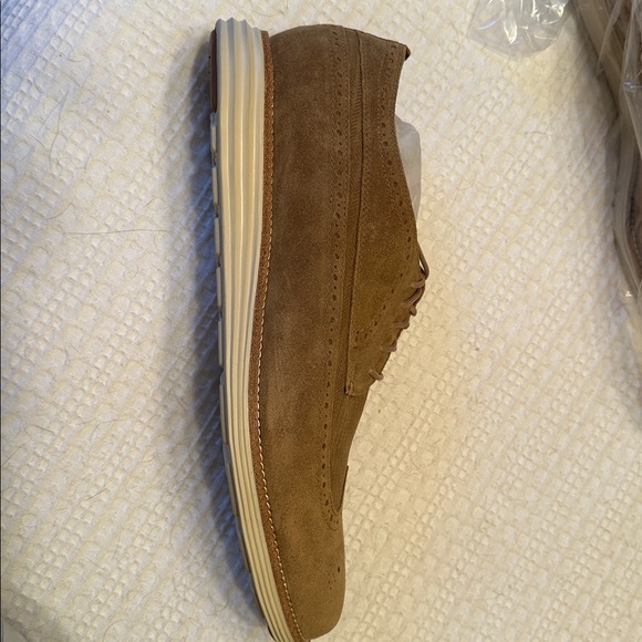 Cole Haan Light Brown Suede Wingtip Shoes - Picture 4 of 4